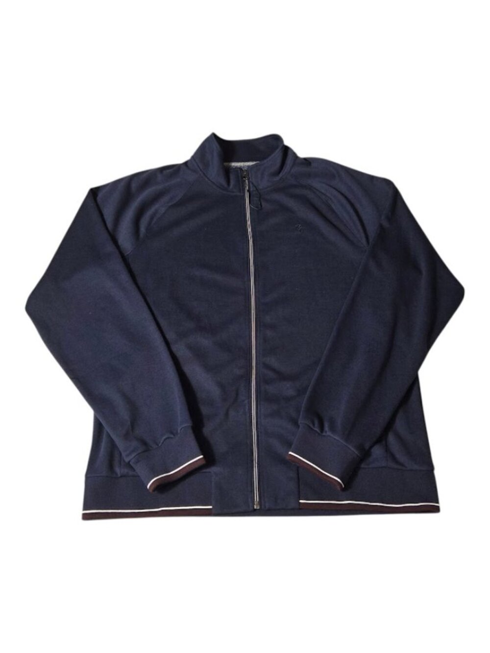 Robert Graham Full Zip Track Jacket Navy Blue Top Athletic Casual Mens XL